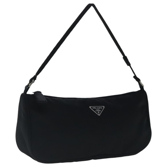 PRADA Handbags - PRADA Accessory Pouch Nylon Black Silver Auth 96593